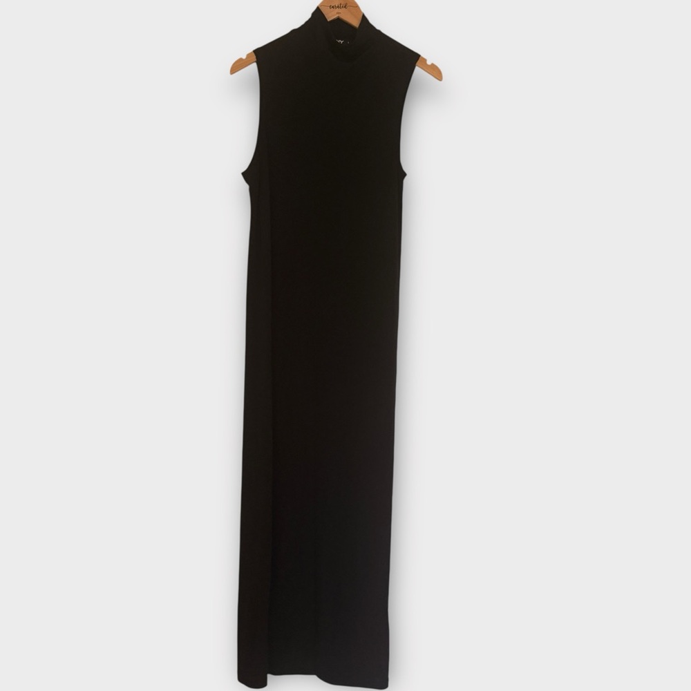 DKNY Black Sleeveless Mock Neck Maxi Dress – Size L - Picture 2 of 9